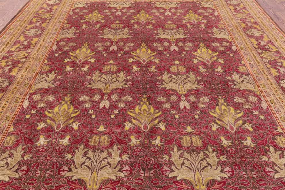 9' 1" X 12' 0" William Morris Hand Knotted Wool Rug Q4872