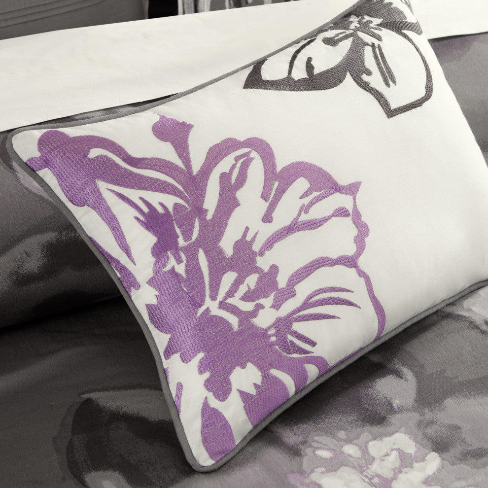 Madison Park Sateen Printed 6-Piece Duvet Set, Queen