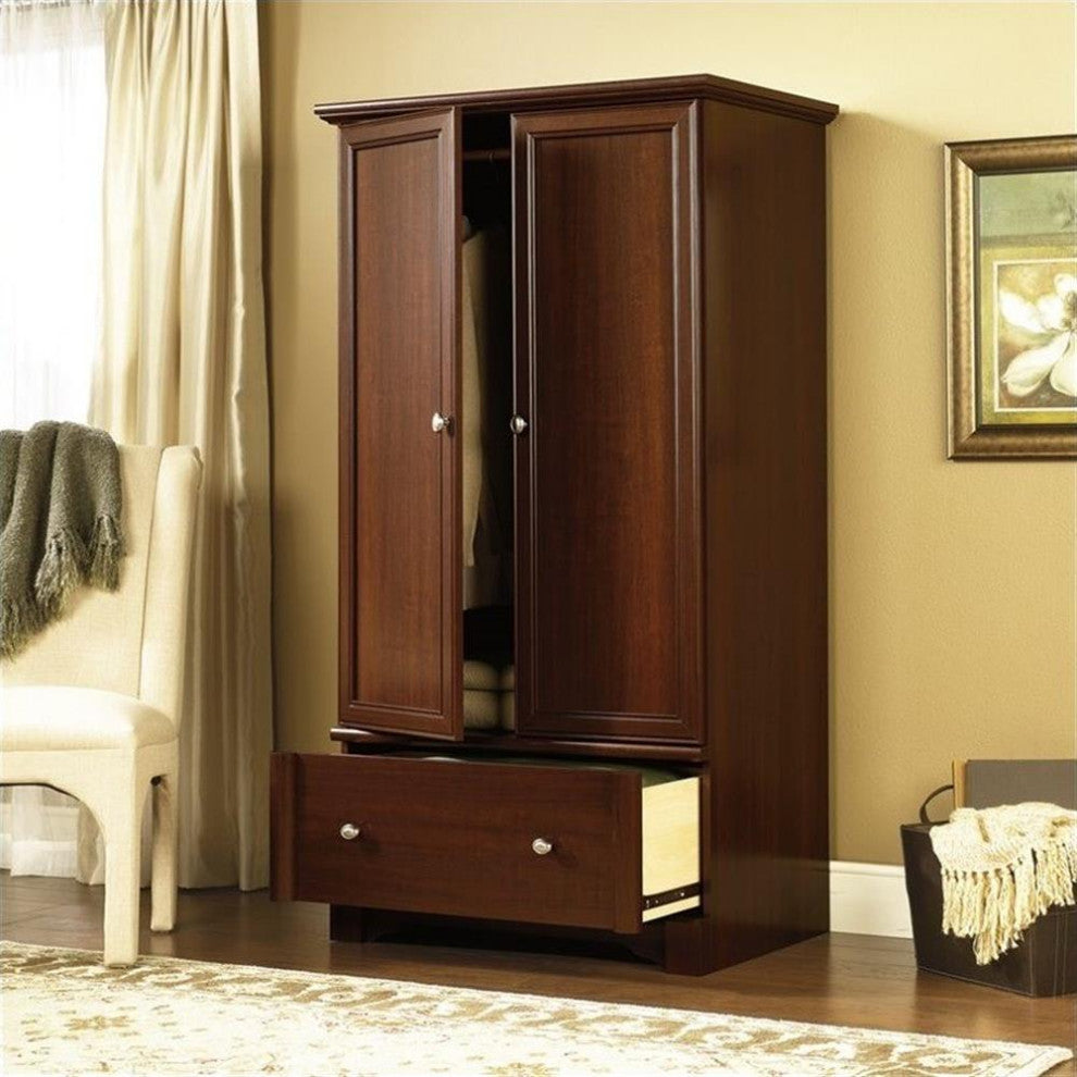 Sauder Palladia Engineered Wood Wardrobe Armoire in Select Cherry
