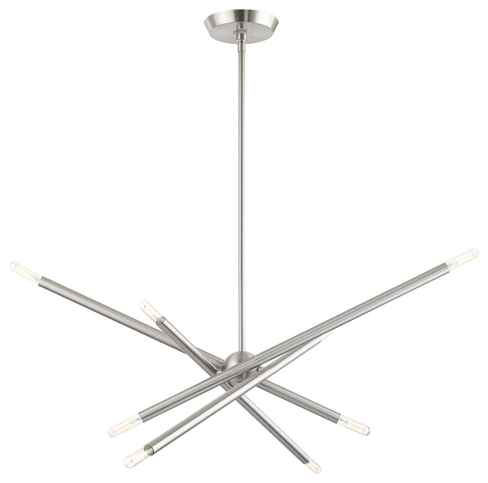 Livex Lighting Soho 8 Light Brushed Nickel Linear Chandelier