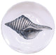 Sanibel Blue Shells on White 8 Inch Serving Dinner Glass Plates Set of 2