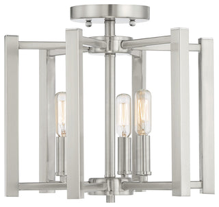Benson 3-Light Satin Nickel Semi-Flush