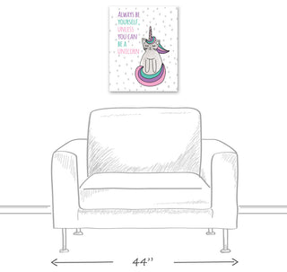Be a Unicorn Cat 16x20 Canvas Wall Art
