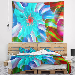 Multi Layered Fractal Spirals Abstract Wall Tapestry, 80"x68"