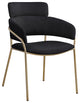 Yara Upholstered Dining Chair (Set of 2), Black, Velvet