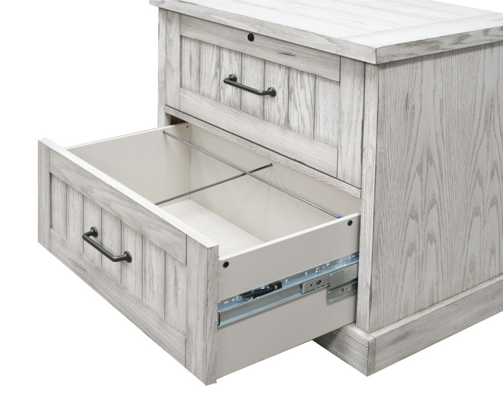 Lateral File With Locking Legal/Letter File Drawer, Fully Assembled, White