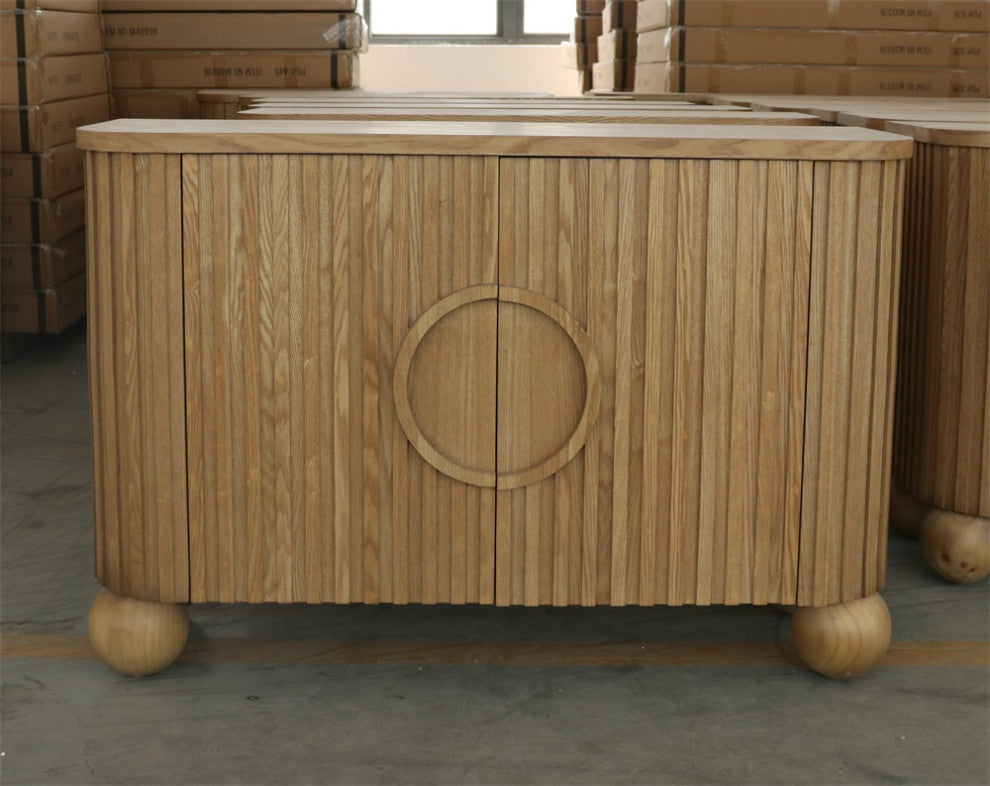 Lucca Fluted Accent Cabinet With Ball Legs
