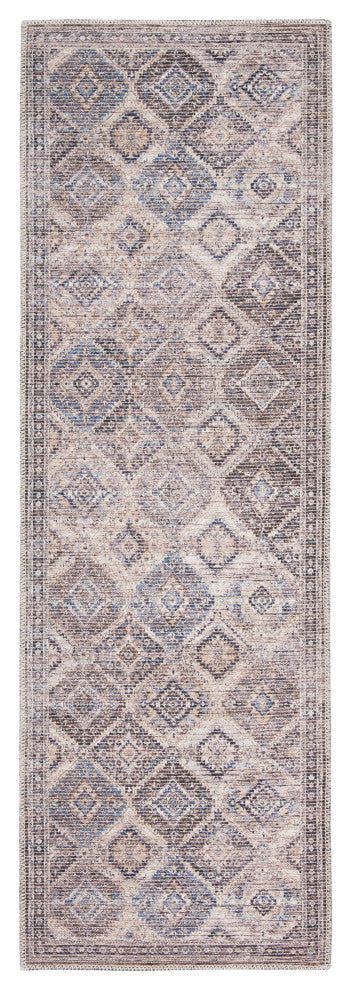 Nicole Curtis Nc Series 1 2' x 6' Ivory/Latte Machine Washable Area Rugs