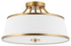 Kira Home Zoey 18" Ceiling Light, White Fabric Shade, Warm Brass