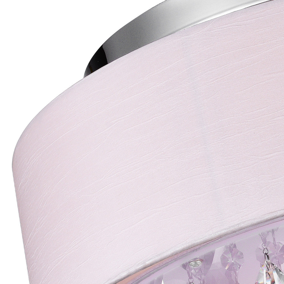 Dash Drum Shade Flush Mount, Off White, 18"