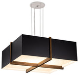 Veram Pendant Integrated LED, Walnut, Matte Black With Matte White Interior, 18, 4000k