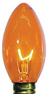 C9 Dimmable Incandescent Transparent Orange/Amber Bulbs E17 Base