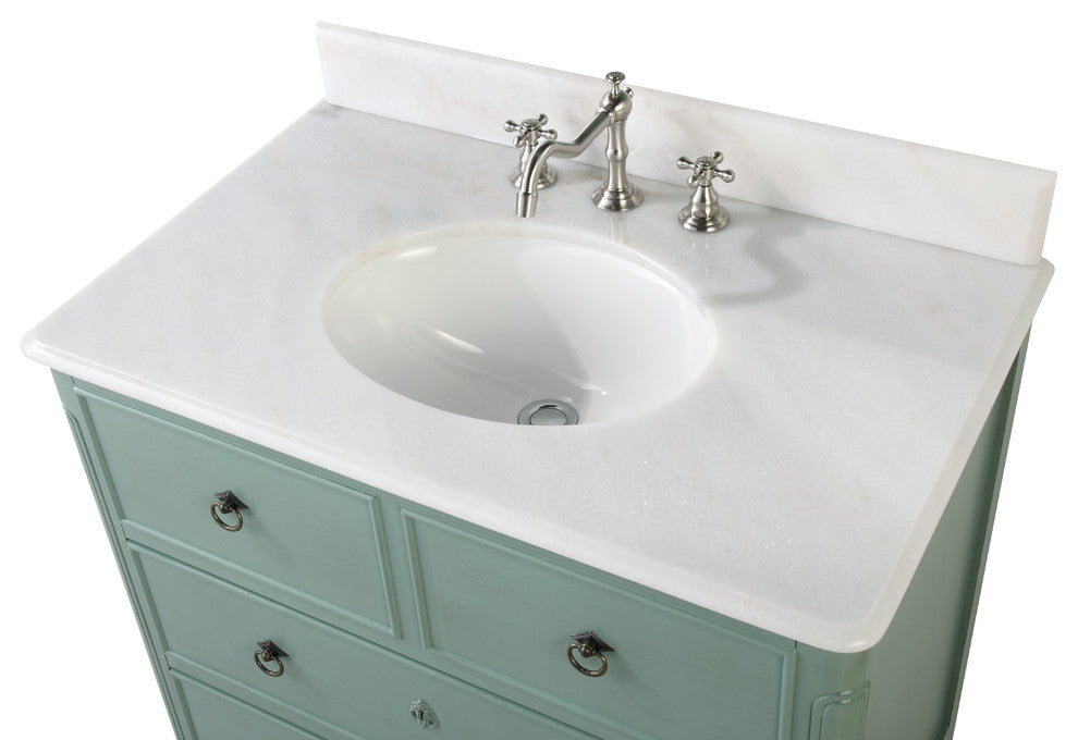 34" Dalleville Vintage Blue Bathroom Vanity