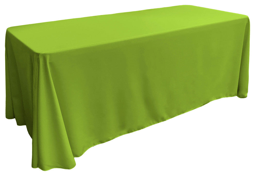 LA Linen Polyester Poplin Rectangular Tablecloth 90"x132", Lime