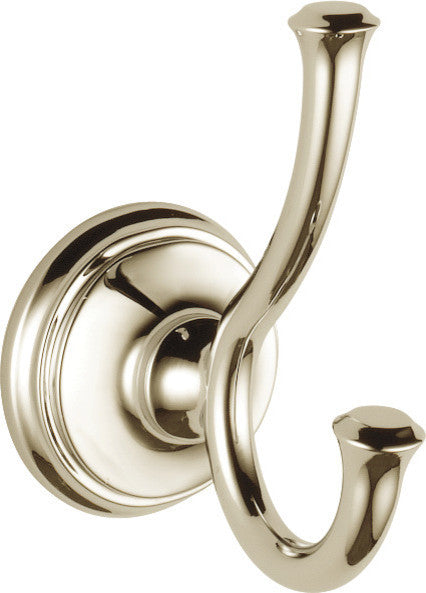 Delta Cassidy Double Robe Hook, Polished Nickel, 79735-PN