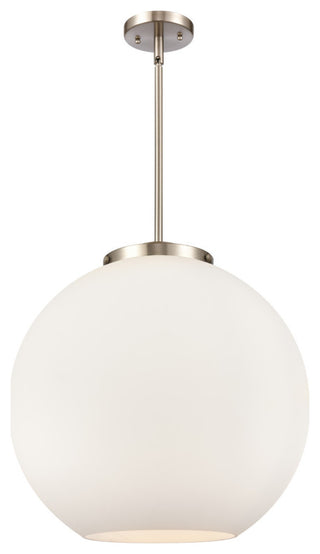 Athens Pendant, Brushed Satin Nickel, Matte White, Matte White