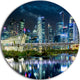 Singapore Financial District, Cityscape Photo Round Wall Art, 36"