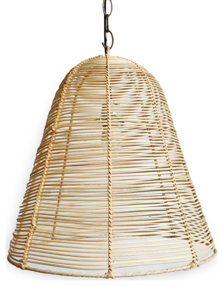 Wicker Strip Bell Lantern Medium