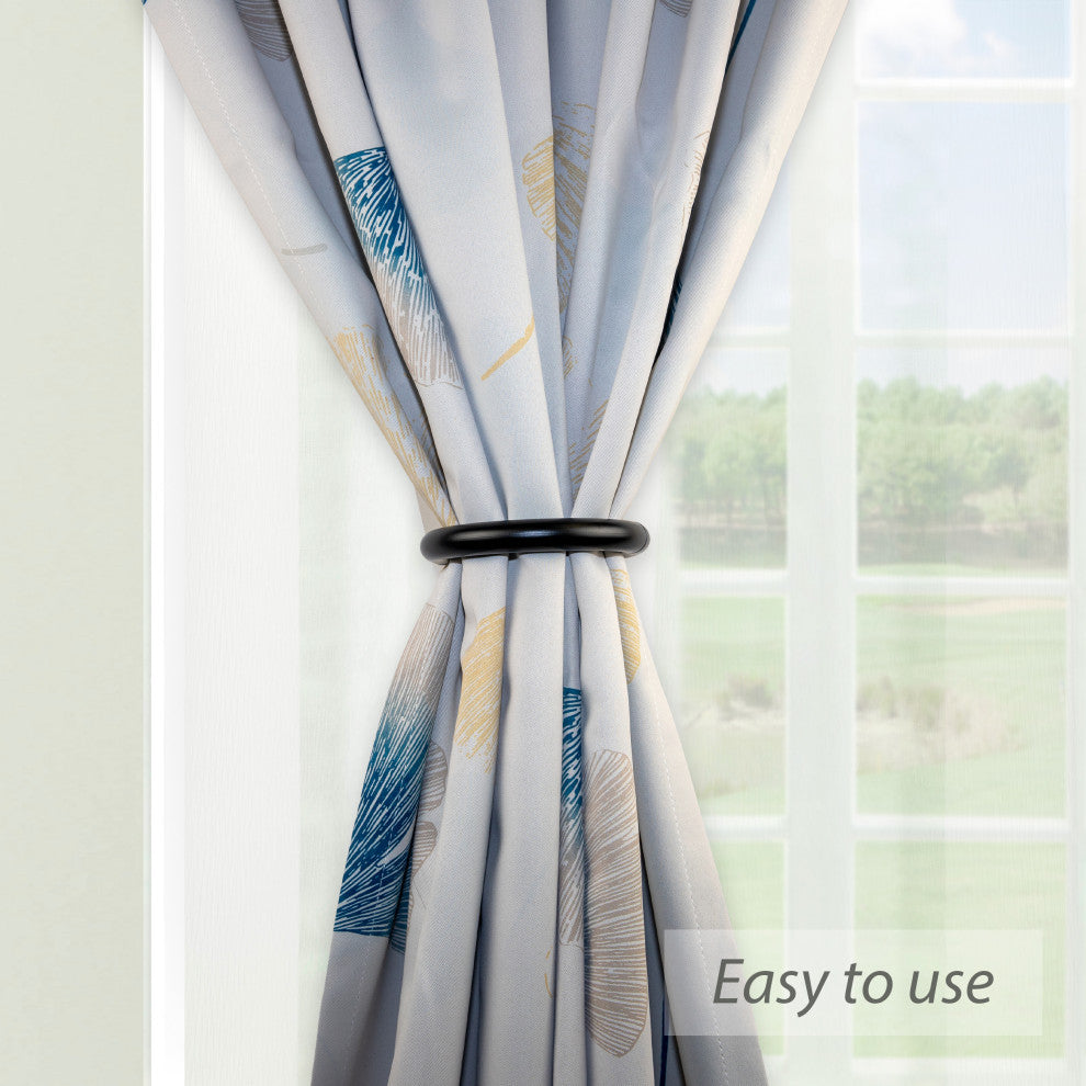 Magnetic Tie Back Hoop, Set of 2, Black