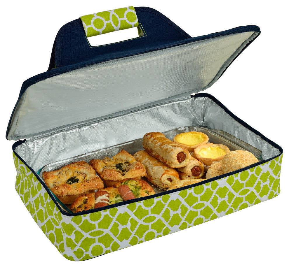 Insulated Casserole Carrier, Trellis Green