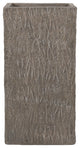 Berkamn Outdoor Large and Medium Cast Stone Planters, Set of 2, Brown Wood