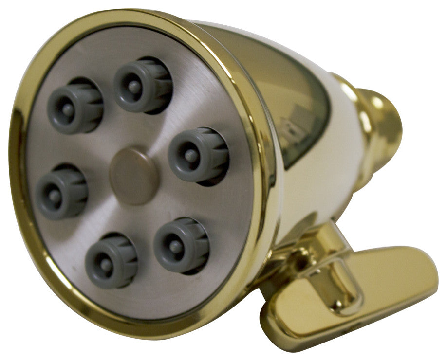 Showerhaus Small Round Showerhead With 6 Spray Jets Solid Brass Construction w