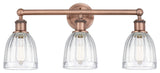 Brookfield 3-Light 24" Bath Vanity Light, Antique Copper Finish, Clear Shade