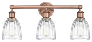 Brookfield 3-Light 24" Bath Vanity Light, Antique Copper Finish, Clear Shade