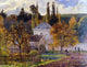 Camille Pissarro Bourgeois House in l'Hermitage  Pontoise Gallery Wrapped Canvas