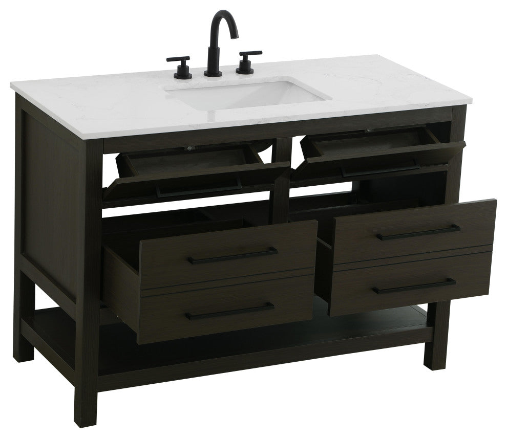 Home Living 48" Single Bathroom Vanity, Mocha Brown