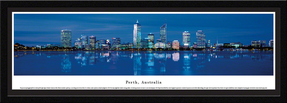 Perth Skyline Panoramic Poster, Australia , Select Frame