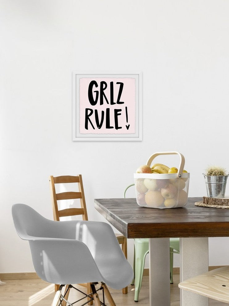 "Girlz Rule" Framed Painting Print, 24"x24"