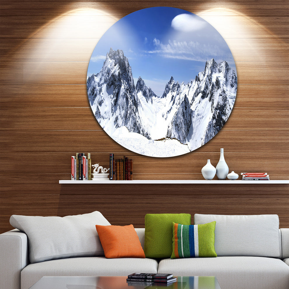Panorama Caucasus Mountains, Photography Round Wall Art, 36"