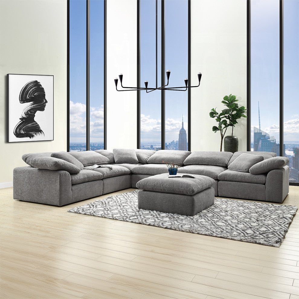 ACME Naveen Modular, Ottoman, Gray Linen