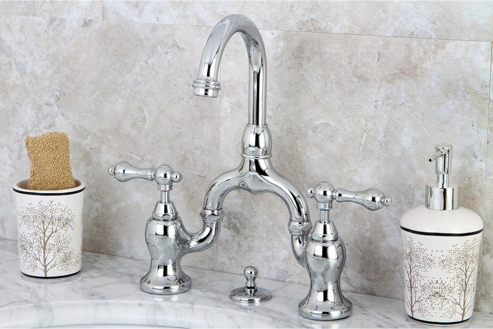 Kingston Brass Bathroom Faucet With Brass Pop-Up, Polished Chrome