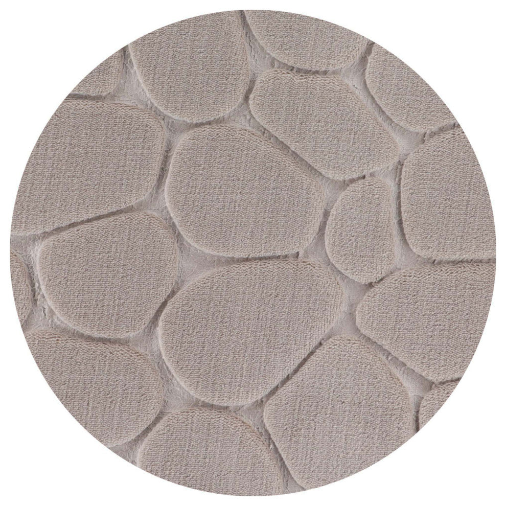 Bath Rug Memory Foam Mat 3D Pebble, Taupe, Contour Rug 20"x20"