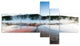 Grand Prismatic Spring at Sunset, Seashore Canvas Art Print, 60"x32", 5 panels
