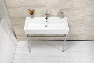 Fauceture VPB39171ST 39" Porcelain Console Sink, Legs, Single-Hole