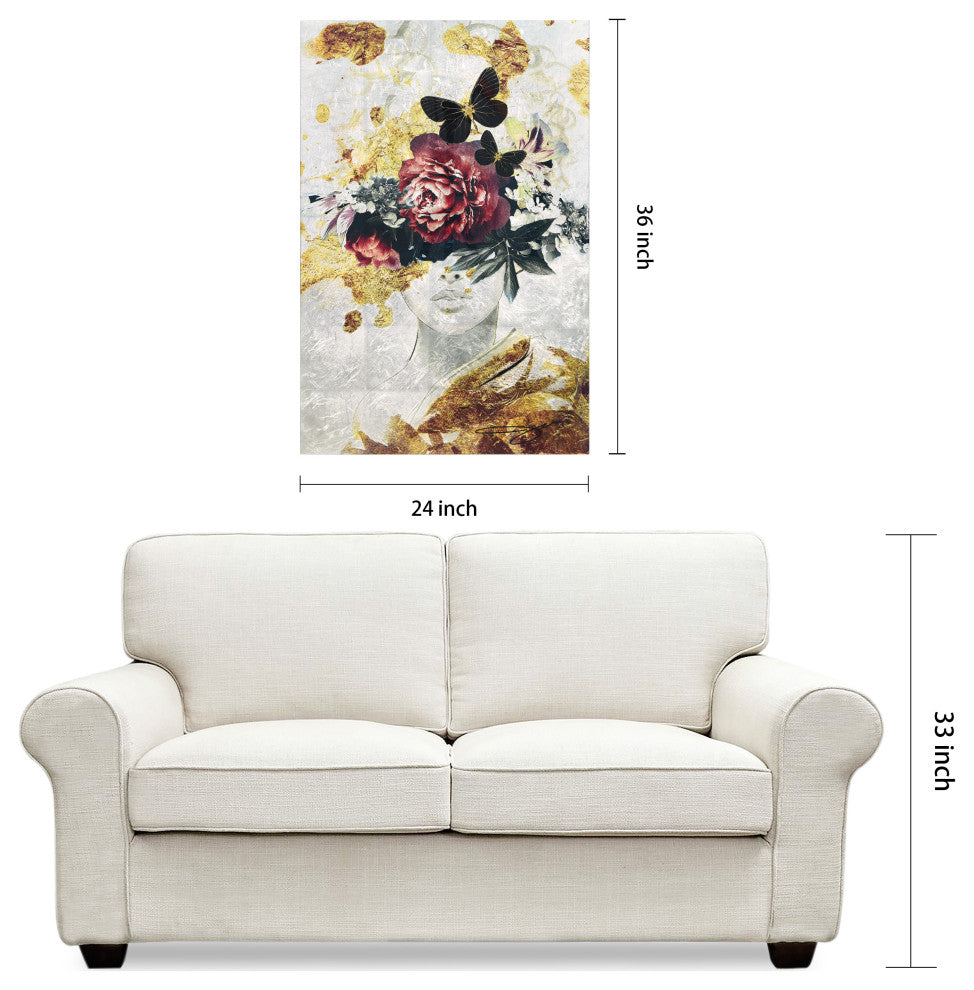 "Gold Elegance" Reverse Printed Tempered Glass With Silver Leaf