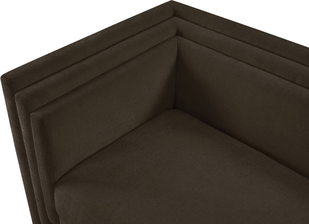 Everett Upholstered Loveseat, Brown, Chenille Fabric