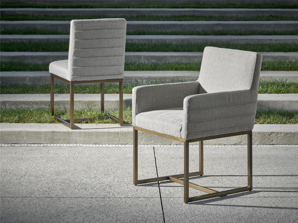 Cooper Modern Bronze Metal Leg Upholstered Arm Chair