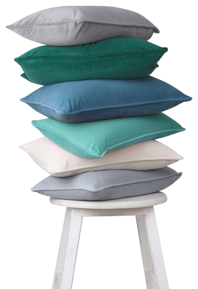 A1HC Soft Velvet Pillow Covers, YKK Zipper, Set of 2, Dove Grey, 12"x20"