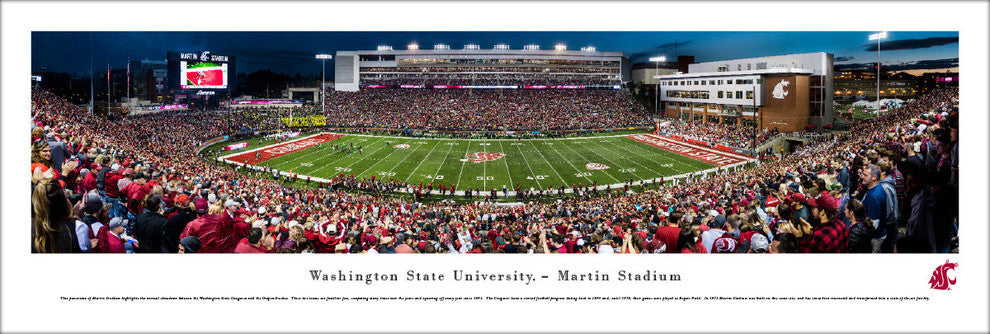 Washington State Football, 50 Yard Line, Deluxe Frame