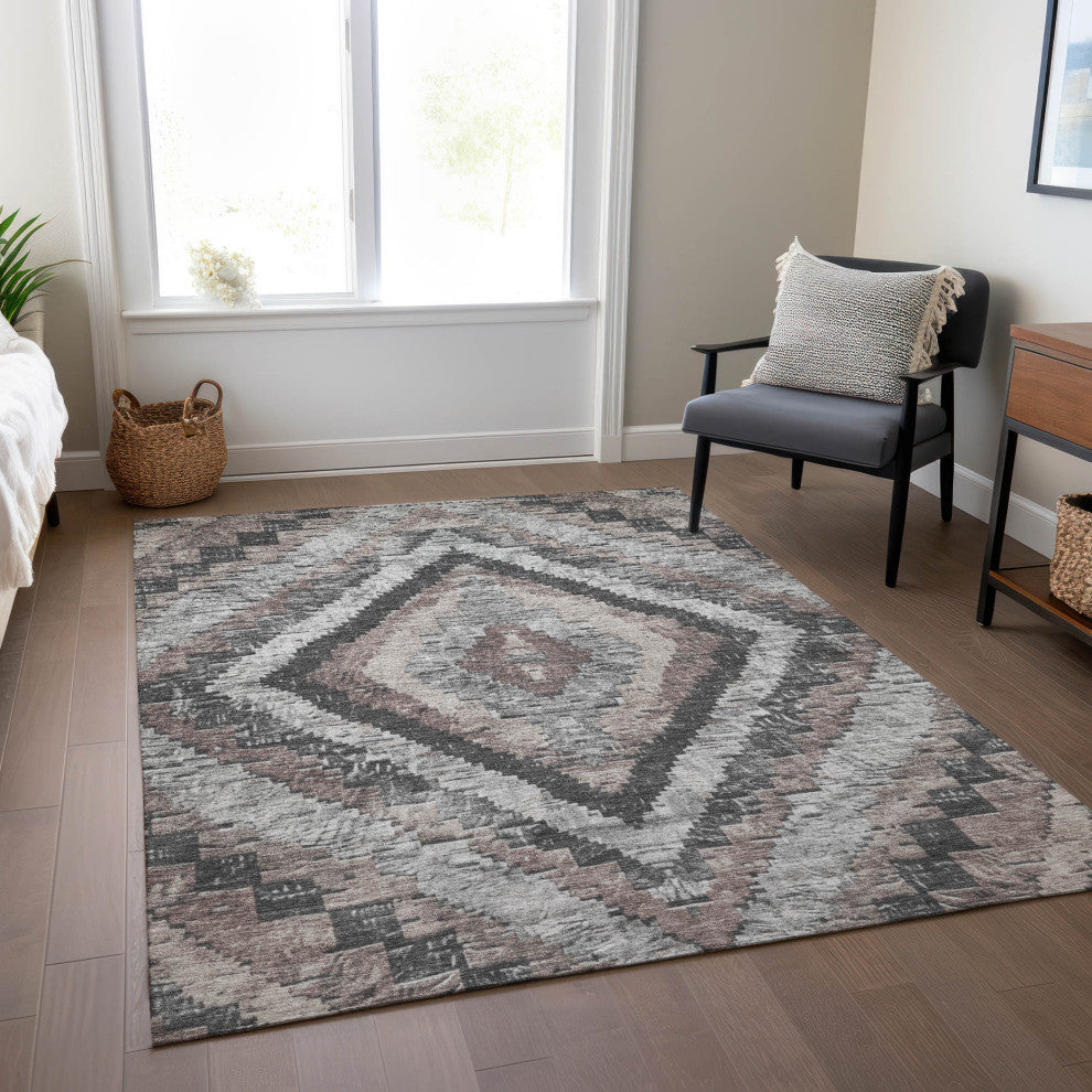 Machine Washable Indoor/Outdoor Chantille ACN1890 Taupe 8' x 10' Rug