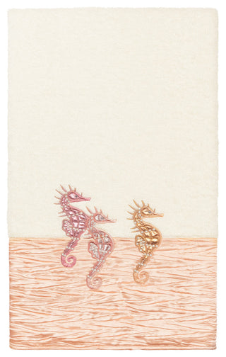 100% Turkish Cotton Sofia Embellished Bath Towel, Cream