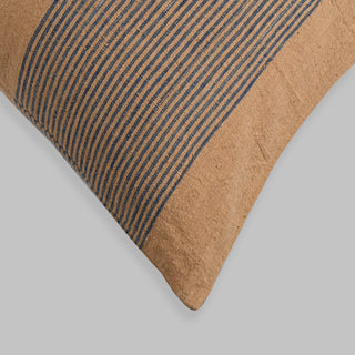 Modern Simplicity Brown Pin-Striped Lumbar Pillow, Blue
