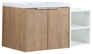 BNK Wall-Mounted Bathroom Cabinet Set with Soft-Close Doors, Imitative Oak, 36inch