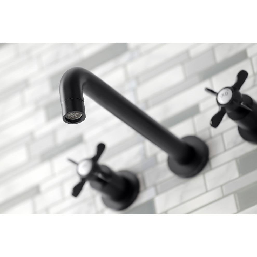 KS8020BEX Two-Handle Wall Mount Tub Faucet, Matte Black