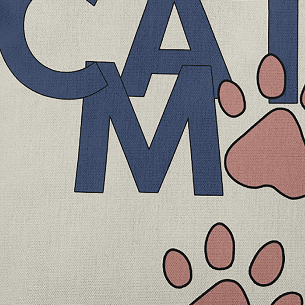 Cat Mom Polyester Indoor/Outdoor Pillow, Mauve, 18"x18"