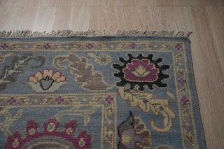 Hand-Knotted Wool Blue Traditional Modern Knot Rug, 8'x10